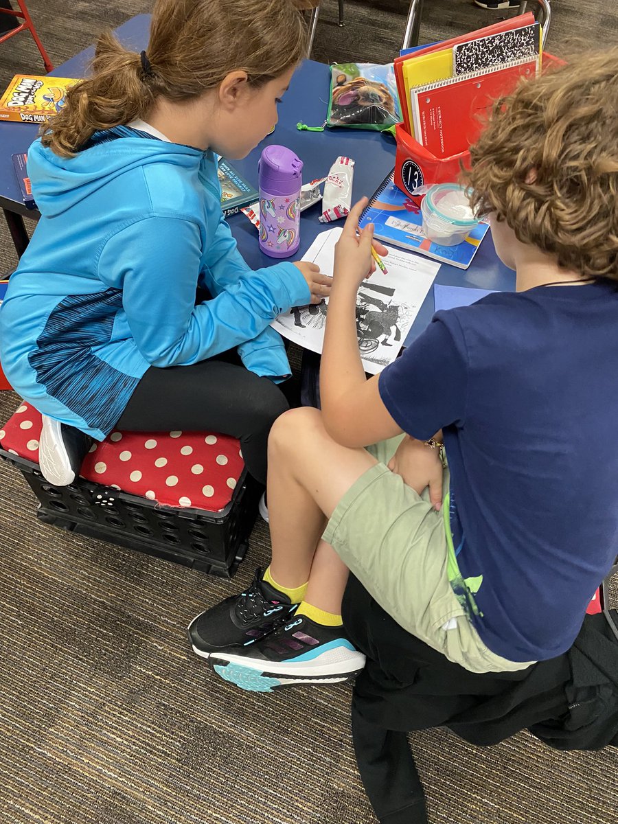 Analyzing characters using our #pog Skills. #collaborators #personallyresponsible  #pfeiinkind <a href="/PatriciaPolacco/">Patricia Polacco</a> #communicators