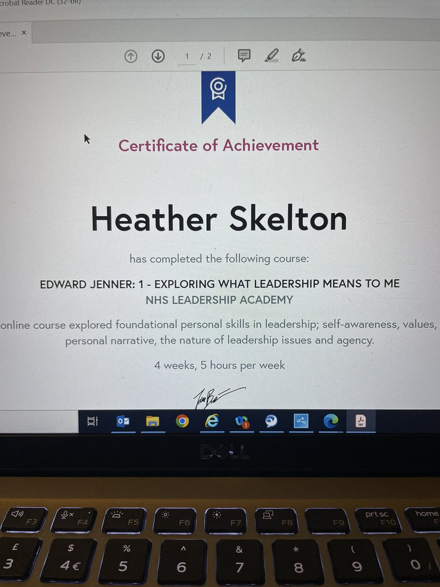 hevskelton's tweet photo. Just completed my first @NHSLeadership course. Enjoyed the Edward Jenner 1 &amp; hoping for more opportunities to learn. #JennerProg #NHSleadership #lifelonglearner #personaldevelopment https://t.co/z4y5Pai59g