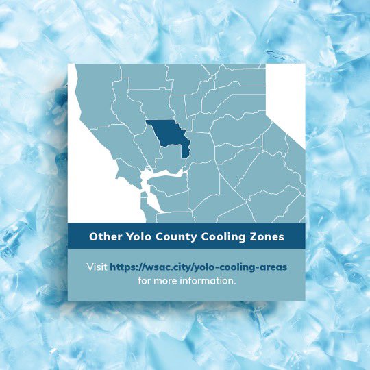 City of West Sac has opened 3 cooling zone locations: City Hall (8am-8pm), Recreation Center (12pm-8pm), & regular business hours at the Community Center Water, restrooms, & charging stations will be available. Masks are recommended For more info, visit: wsac.city/yolo-cooling-a…