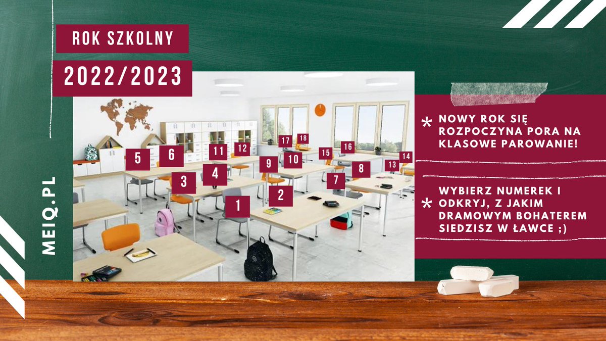 meiqpl's tweet photo. Gotowi na nowy rok szkolny? Uczniom życzymy udanego roku, a absolwentom proponujemy zabawę, która na chwilę cofnie nas do szkolnej ławy! Kto byłby waszym dramowym kolegą z ławki? Wybierzcie numer, by się dowiedzieć 😎I koniecznie oznaczcie znajomych! 🥰
#kdrama #cdrama #jdrama https://t.co/UpZ9xSNN9z