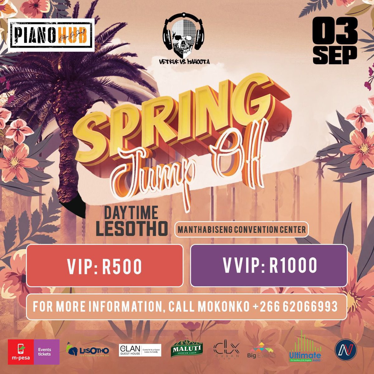 keneuoe_'s tweet image. 🚨 COMPETITION TIME!! 🚨
I am giving away one general ticket to the #SpringJumpOff that will be at Convention center this coming Saturday. 

All you have to do is quote this using with the poster of an artist you can't wait to see. Use the hashtags #SpringJumpOff #MalutiBeer