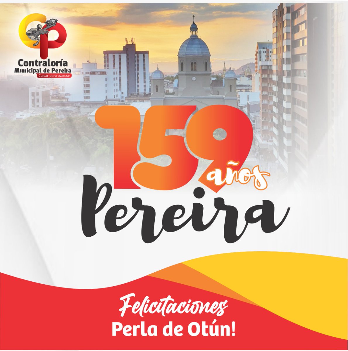 controlpereira's tweet photo. CELEBRAMOS CON ORGULLO LOS 159 AÑOS DE PEREIRA

El equipo de la @contraloriapereira se suma a la celebración de los 159 años de vida político administrativa de la Perla del Otún.

Celebramos con orgullo la  historia de nuestra amada ciudad. https://t.co/8sAGTSEDEK