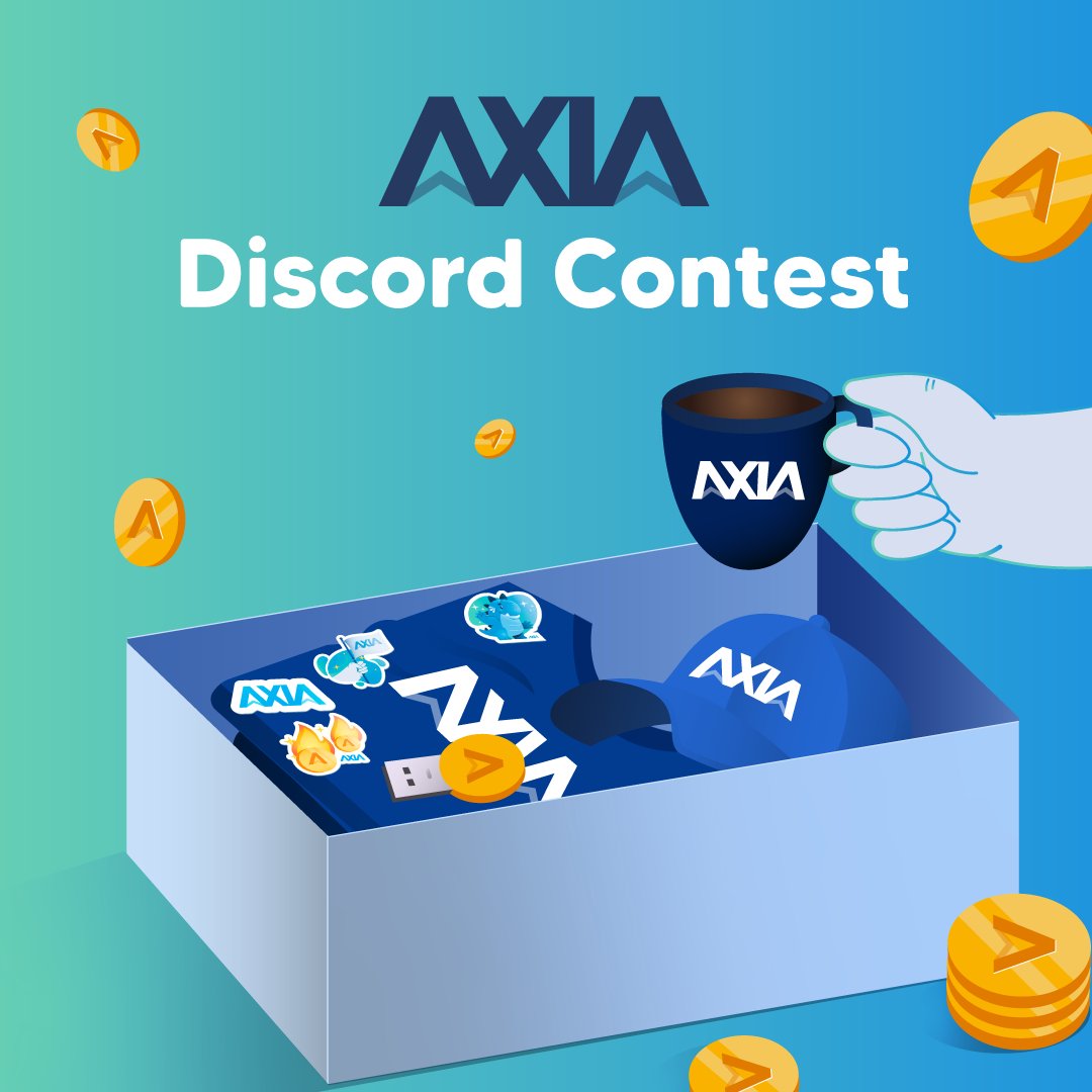 AXIA_Network's tweet photo. 1/ 

🔥 AXIA Discord Contest 🔥

🏆 250 AXIA Coin &amp; 1 AXIA Merch Pack (hat, t-shirt, USB, sticker pack, mug)

Rules:
1️⃣ Join the AXIA Discord Server: https://t.co/fxX8Zk03QP
2️⃣ Comment below with your Discord ID #   

⏰ Ends @ 12 am ET, Sept 5 https://t.co/qyIfrOLRTh