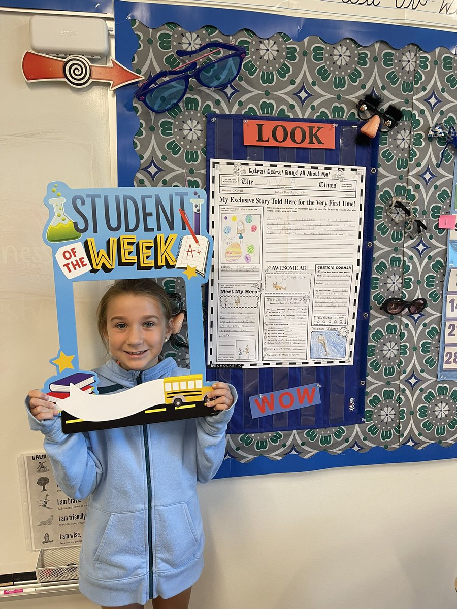 ChludaMrs's tweet photo. Meet Olivia, our Student of the Week. She loves space, tacos and is a crafting expert. https://t.co/Im2YTJlLSw