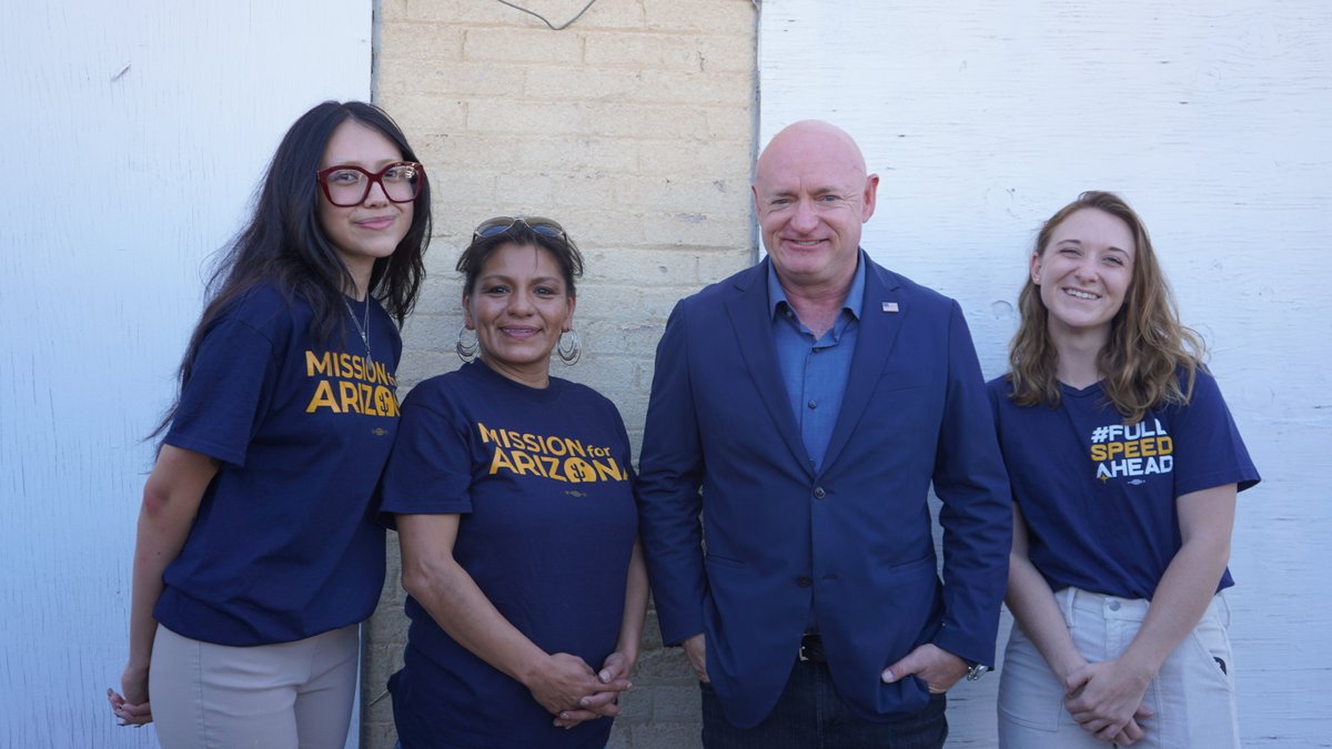 CaptMarkKelly's tweet photo. I know I always say we need all hands on deck to win, but it’s true! That’s why I was so glad to meet so many amazing folks out here in Nogales who are giving their time to volunteer with @MissionforAZ. 

Every bit counts if we’re going to win this November. #FullSpeedAhead https://t.co/d4RDqtWK63