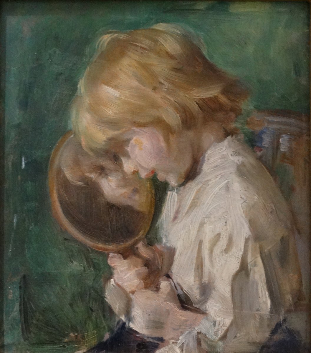 TheAGH's tweet photo. Collection Showcase // Laura Muntz Lyall, (Canadian 1860-1930), Child with Mirror, 1898, oil on canvas.
Meet with our Docents on Friday to discuss works from the #AGHCollection of children at play, at rest, and in formal family & individual portraits.
https://t.co/RWeMUPqcPl https://t.co/jlBIHTAcjd