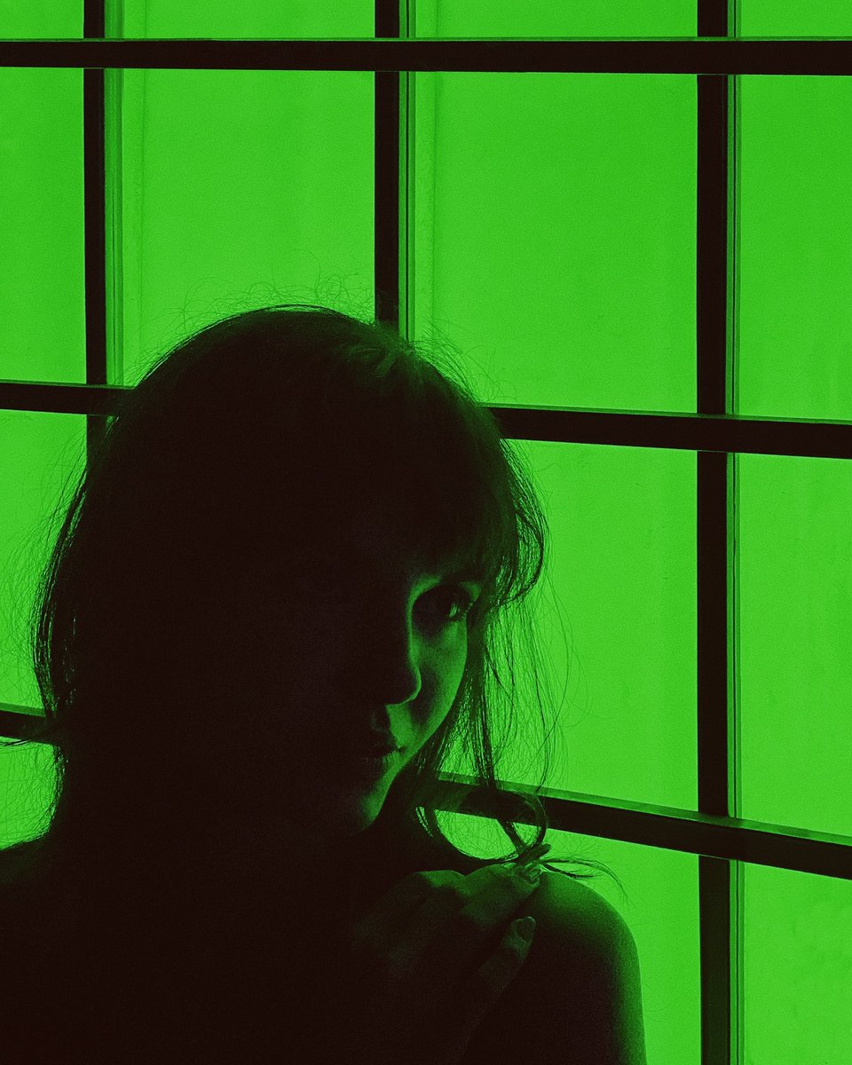 green screen 📟 w/ olivia. these are some impromptu shots we took at ‘this ain’t no picnic’. all shot with my phone. a good reminder that the best camera is the one in your hand. #portrait #photography #greenscreen #art #model #conceptual #light #green #color