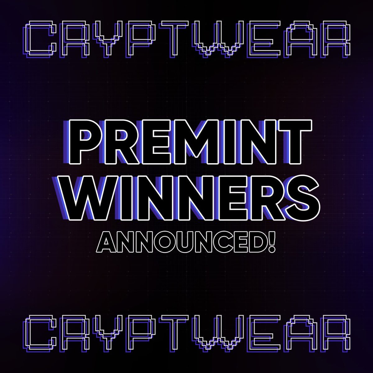 It's official #CryptWear Premint winners have been announced.

Check here 👉 premint.xyz/cryptwear/

Mint schedule 🗓

👉 2000 NFTs
👉 0.1 ETH per NFT
👉 3 PER WALLET
👉 01 SEPTEMBER 6 PM UTC

Congratulations to all the winners 🎉

#nft #nfts #premint
