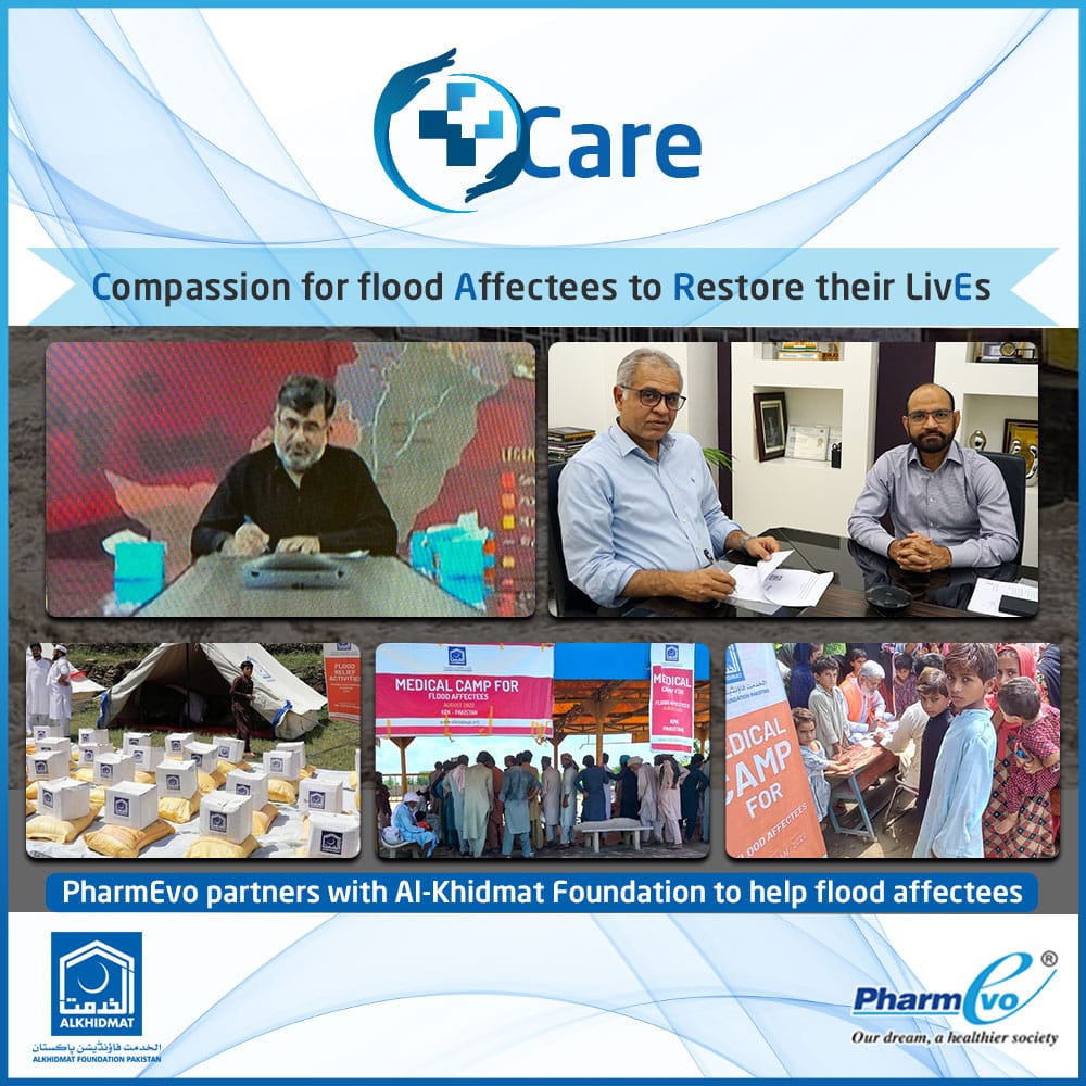 In pursuit of its vision of promoting 'a healthier society' PharmEvo (Pvt) Ltd partners with Alkhidmat Foundation Pakistan for flood relief initiatives through donations, free medicines &amp; medical camps.

#FloodRelief #PharmEvo #AlkhidmatFoundation #AlkhidmatFloodRelief #Pakistan