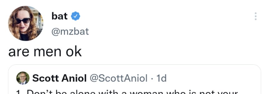 misterikkit's tweet photo. @mzbat Is it okay that I read this as, "are bat men okay"? https://t.co/i17wUWRUOV
