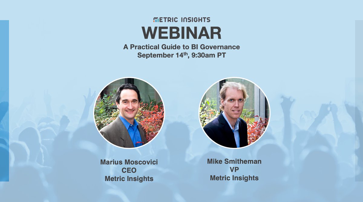 Join our upcoming webinar on #BIGovernance. This webinar will provide a practical step-by-step guide for implementing effective BI governance and a toolkit for addressing the three critical aspects of any program: People, Process, and Technology.

bit.ly/3e4MZox