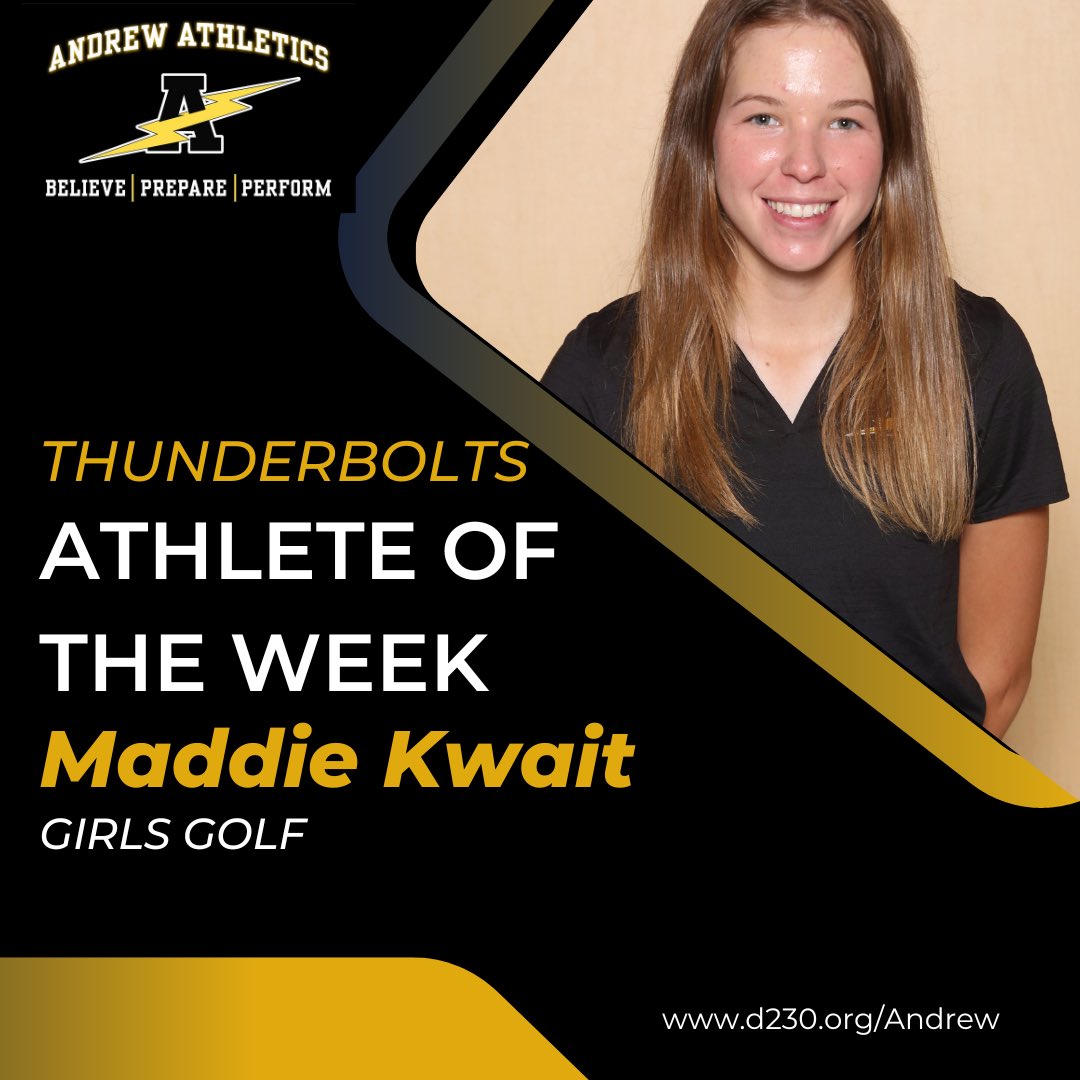 Congratulations to @K702Maddie Maddie Kwiat on being the first Athlete of the Week for the 2022-2023 <a href="/vjabolts/">Andrew Athletics</a> season!