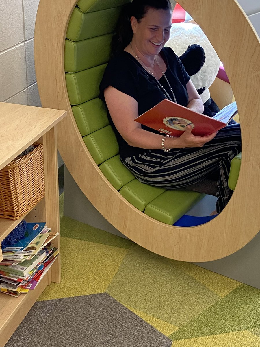 There is nothing our Board of Education won’t do to ensure our students have the best possible experience in school. VP Jennifer Brownyard tested the library seating at our Pre-Kindergarten Center to make sure students will be able to get lost in a good book.