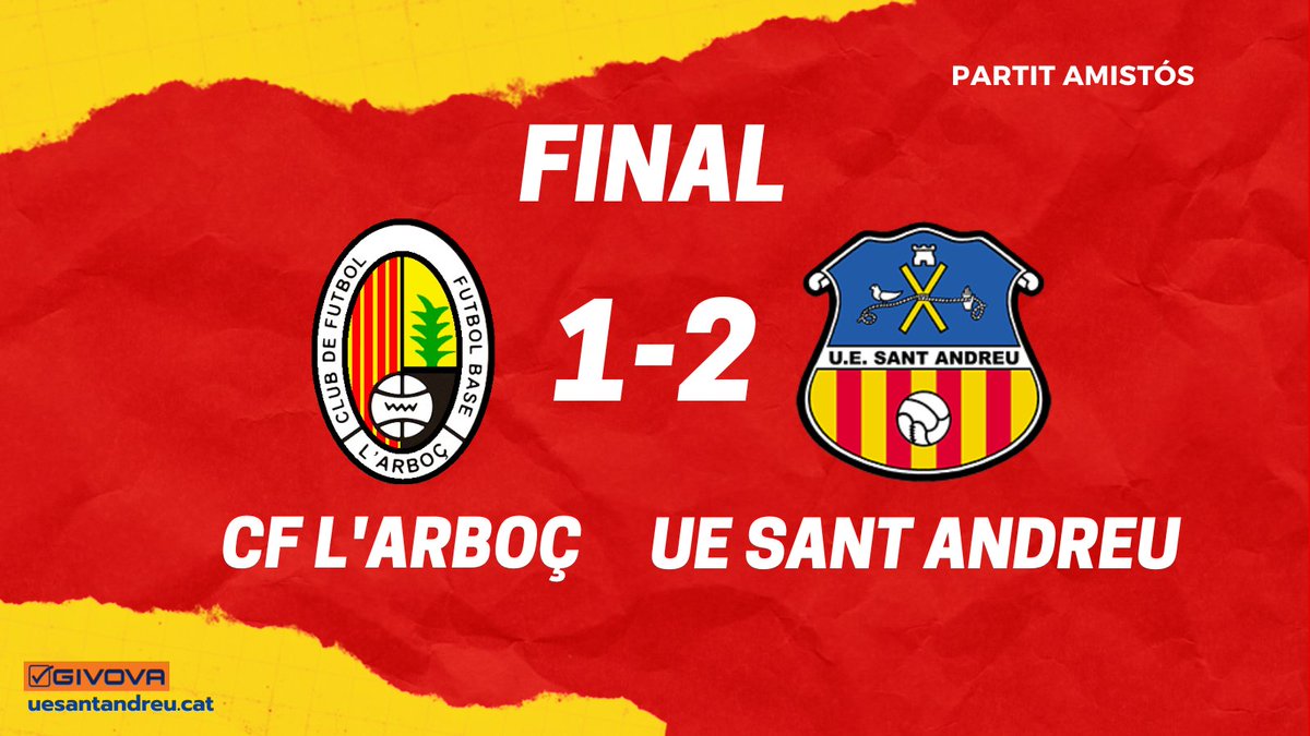 uesantandreu's tweet photo. 🏁 Final a l'Arboç, victòria del Sant Andreu (1-2). https://t.co/yGsXRyvCGc