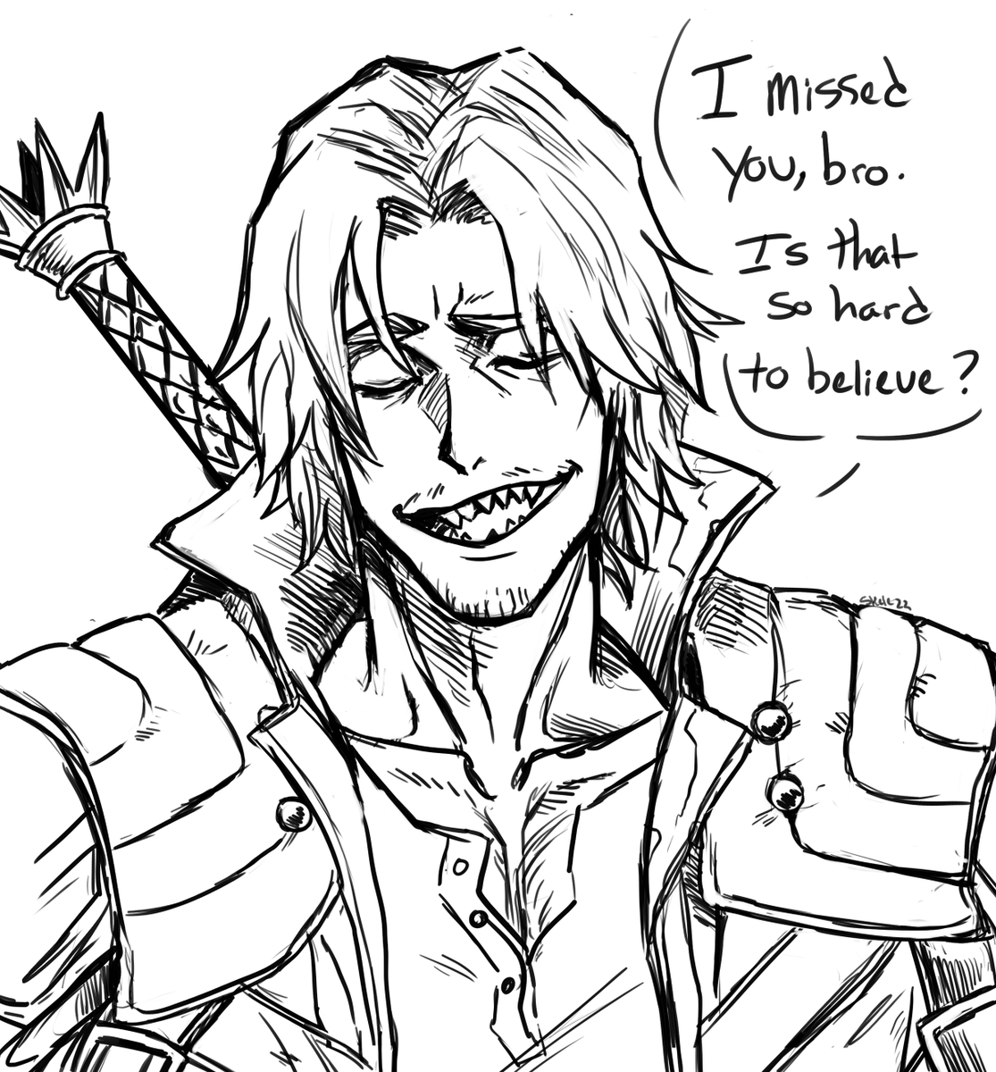 skelesass's tweet photo. "Even now." 
i was down with a fever today, have some doodles
#DevilMayCry5 #DMC #Dante #Vergil #fanart https://t.co/kQHckjgeNu