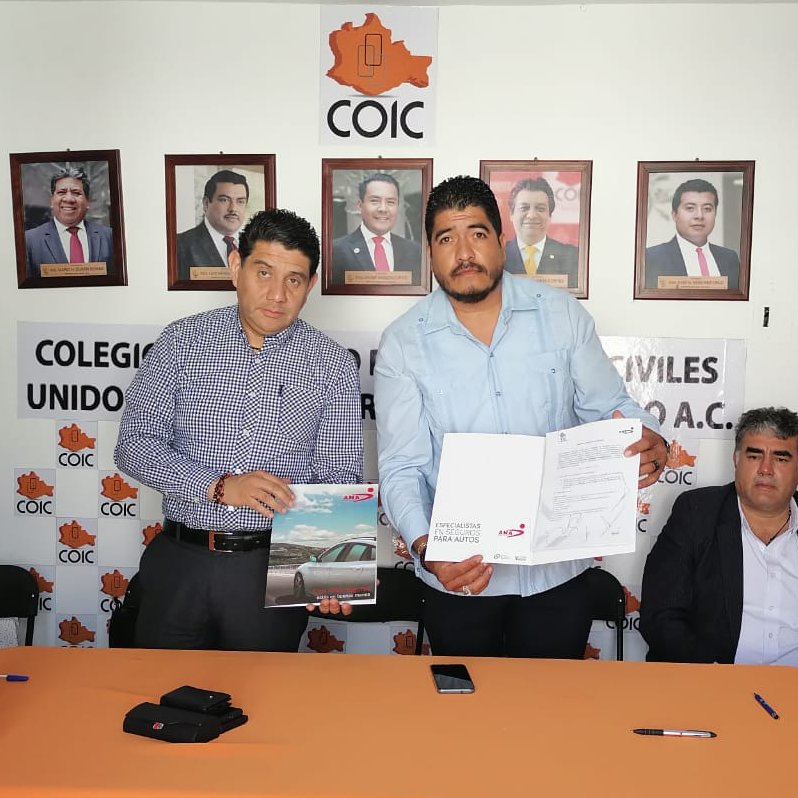#Almomento Firma de convenio de colaboración entre <a href="/AnaSegurosMX/">Ana Seguros</a> y el <a href="/coicoaxaca/">C O I C</a> ,  convenio que traerá beneficios a los socios del colegio en unidades de motor aseguradas, maquinaria y equipo.