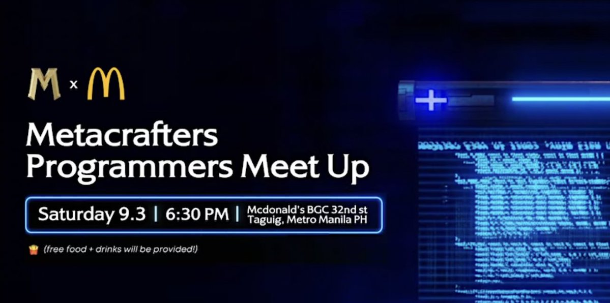 🍔McDo + Dev Friends = love! 

🫂Our first meet up is happening 9/3 👀

🏃RSVP for this free event ASAP bit.ly/3Q5FQSn