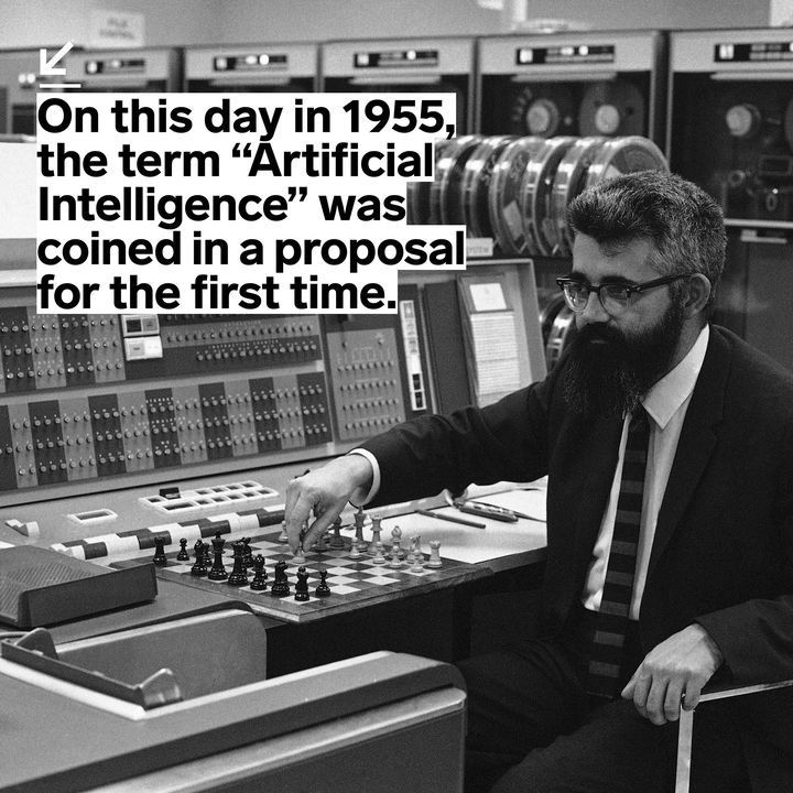 On this day in 1955, a proposal for a “2 month, 10 man study of artificial intelligence” gave birth to a word that would define a field set on forever changing the future.

📸: Getty