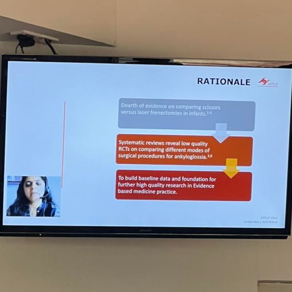 astlitau's tweet photo. Wonderful to hear what our colleagues are doing in India, thank you Effath Yasmin, Biodynamic Craniosacral Therapist and IBCLC.  

“Very few RCT’s comparing different surgical procedures for ankyloglossia…” 

#astlit2022 https://t.co/lzwyRNhBxS