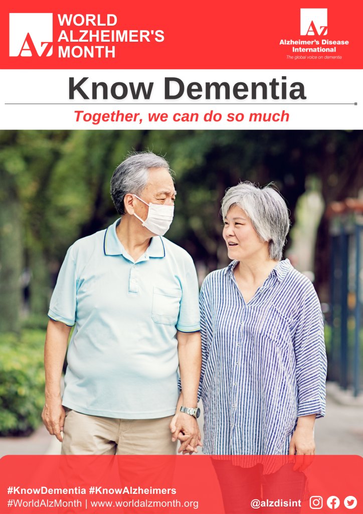 Today, Sept 1 marks the start of the World Alzheimer's Month or in #DAI Dementia Awareness Month. We need to improve dementia literacy and #TogetherWeCanDoSoMuch to get people to #KnowDementia #KnowAlzheimers @AlzDisInt @DementiaAllianc @GBHI_Fellows @KSeeher