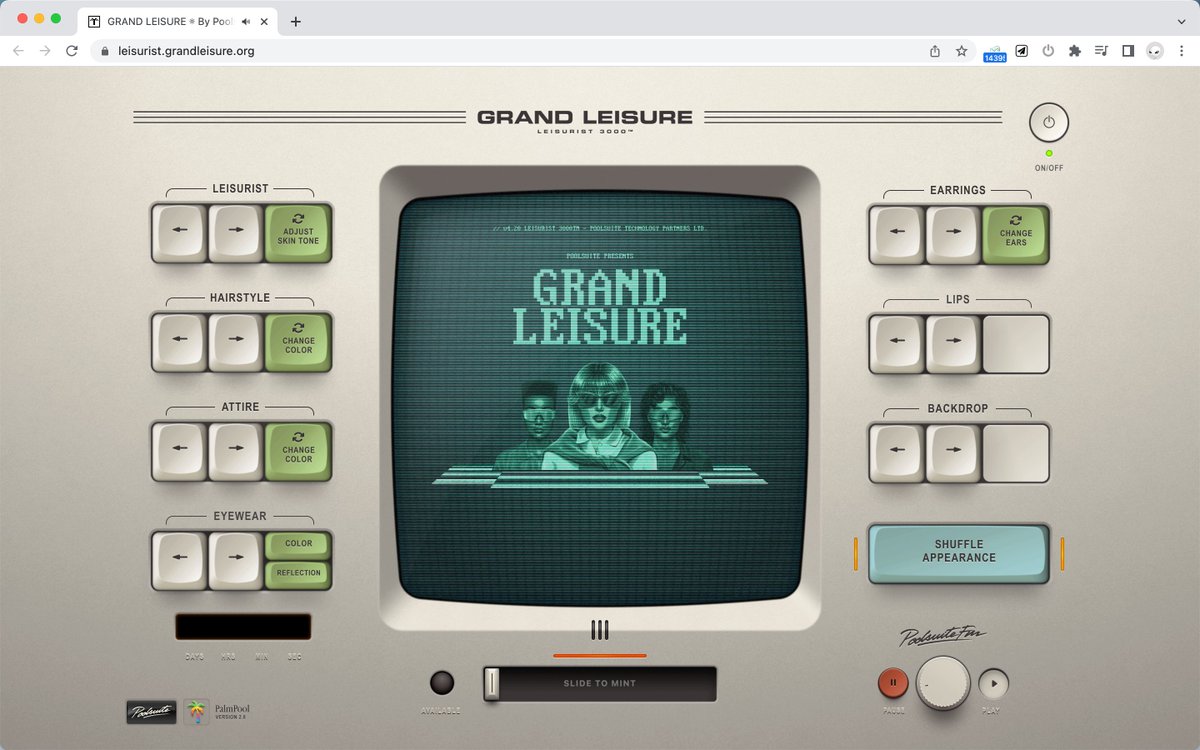 重回90 年代是什么感觉？ Poolsuite FM 推出了一个复古NFT 项目，不但可以体验效果逼真复古CRT 显示器的电脑，还能以0.25 eth  的价格mint 完全九十年代好莱坞大片、时尚宠儿和电视广告风格的