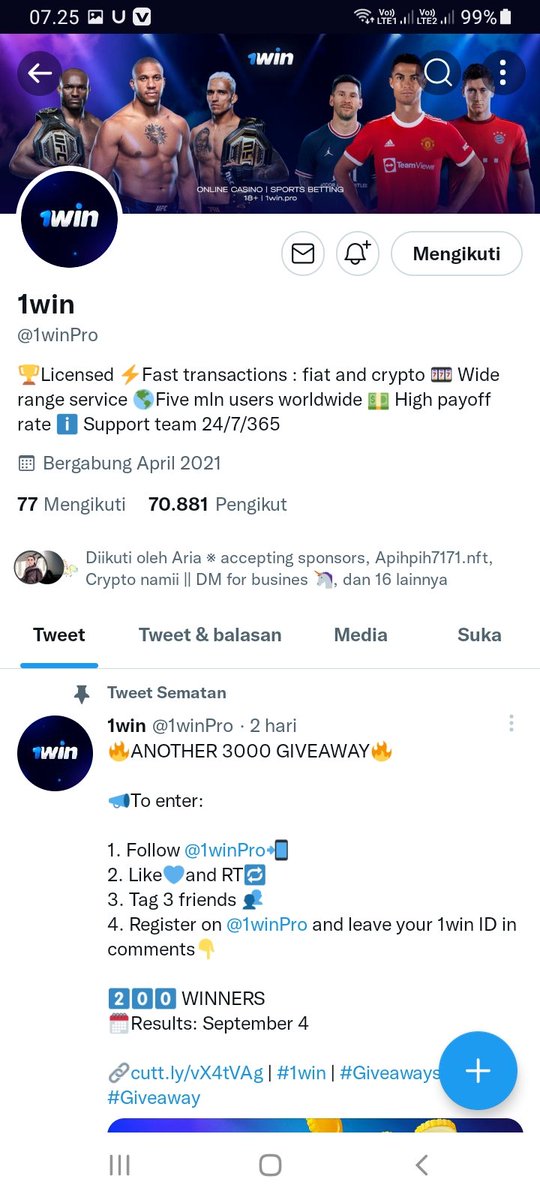 milo_kucing's tweet photo. @TiarCrypto @1winPro Done 
Thank you https://t.co/1dglUftPcY