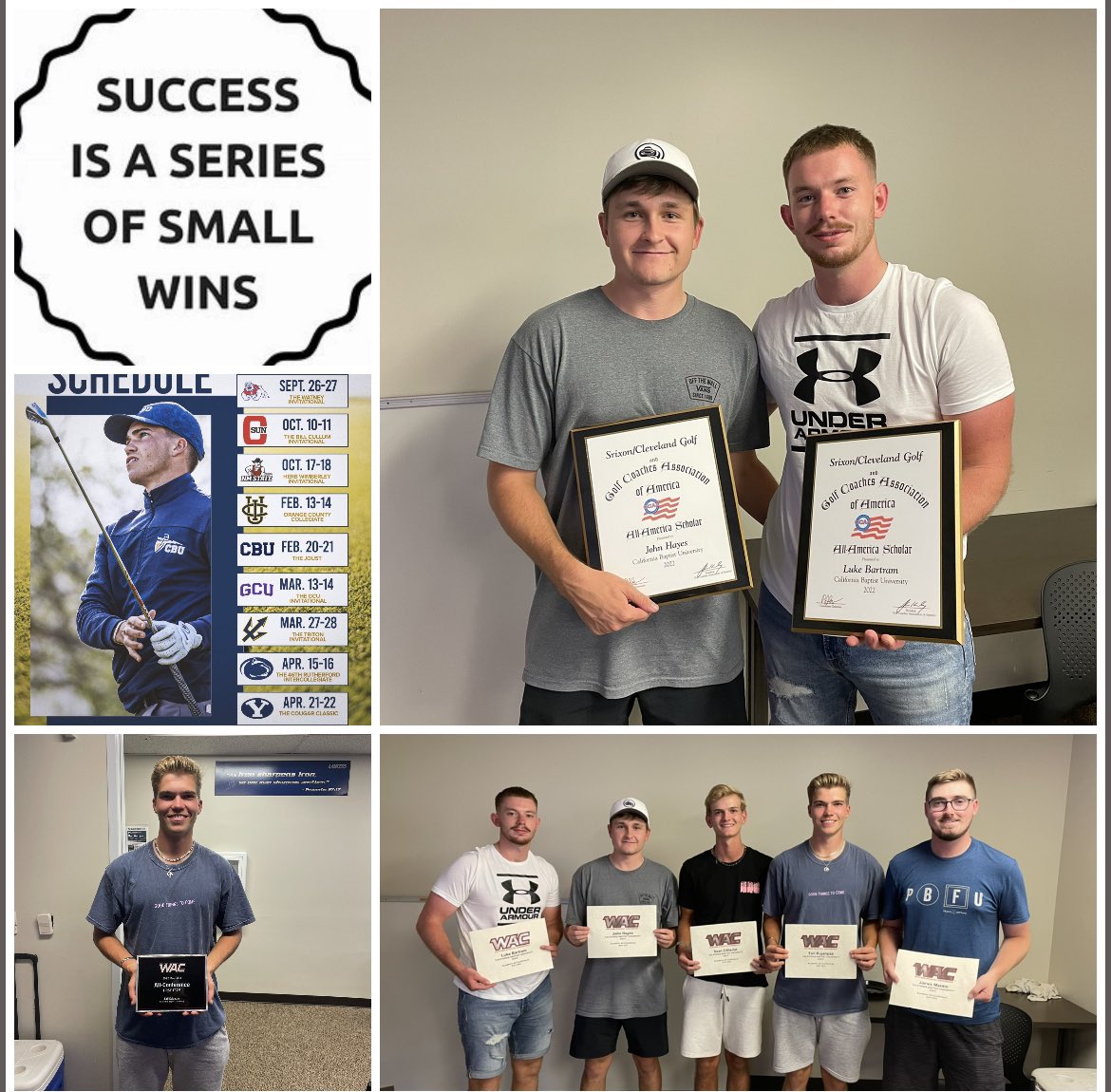 tl_coach's tweet image. Great 1st F22 team meeting for @cbumgolf @WACsports Awards @GolfCoachesAssn Awards #LanceUp⚔️ #SmallWins