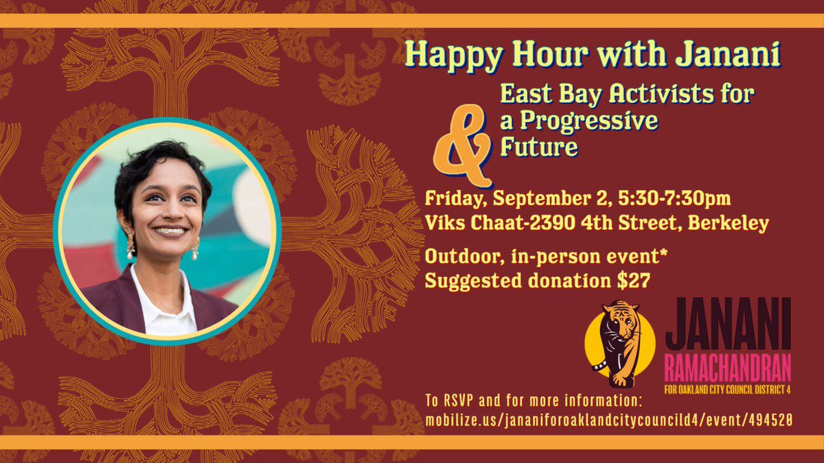 FRIDAY!✨ Join some of my favorite East Bay Progressive leaders - Assemblymember <a href="/alex_lee/">Alex Lee 李天明 (votealexlee.bsky.social)</a> , CA Progressive Caucus Chair @amarshergillca @ourreveastbay Carol Cayote Bobbi Lopez <a href="/BobbiLopezOak/">Bobbi</a> Ena Silva &amp; Cheri Johansen at the one and only @vikschaat ✨