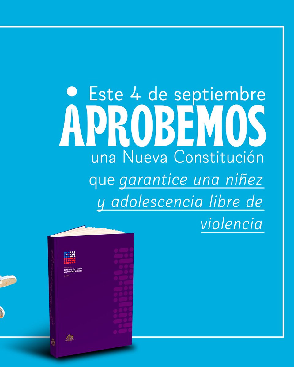 jjcc_chile's tweet photo. Chile: ¡quedan 4️⃣ días para el plebiscito! 🗳
¿Sabes cuáles son las 4 garantías que establece la nueva Constitución para niñas, niños y adolescentes?
Este 4 de septiembre #Aprobemos para garantizarles un mejor futuro y priorizar su felicidad. #AprueboUnChileMejor 🙌🏻♥️🇨🇱 https://t.co/Kew2G6WP7i