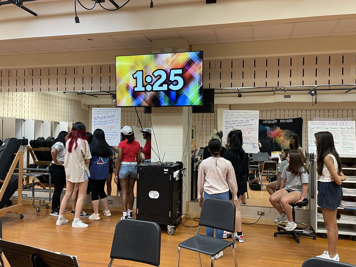 OrchestrasPride's tweet photo. We enjoyed doing a group activity about why orchestra? The students had great ideas! 🎻❤️@Green_Hope_High @ghhsorchestra https://t.co/GPZIJtXiWG