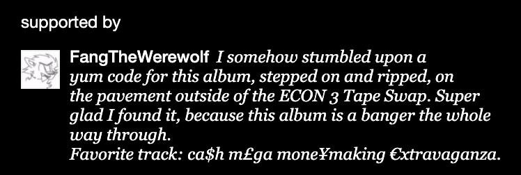 mfs really do be actively sleeping on my music lol. thank you for the kind words @FangWerewolfNYC