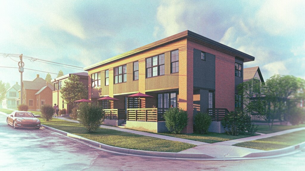 Across the street from the Bridges development that replaced the old Calgary General Hospital, this three-unit rowhouse plus one backyard suite is slated for construction later this year.⁠
⁠
The Inertia team applied a modern sensibility to the exteri… instagr.am/p/Ch777dWuMog/