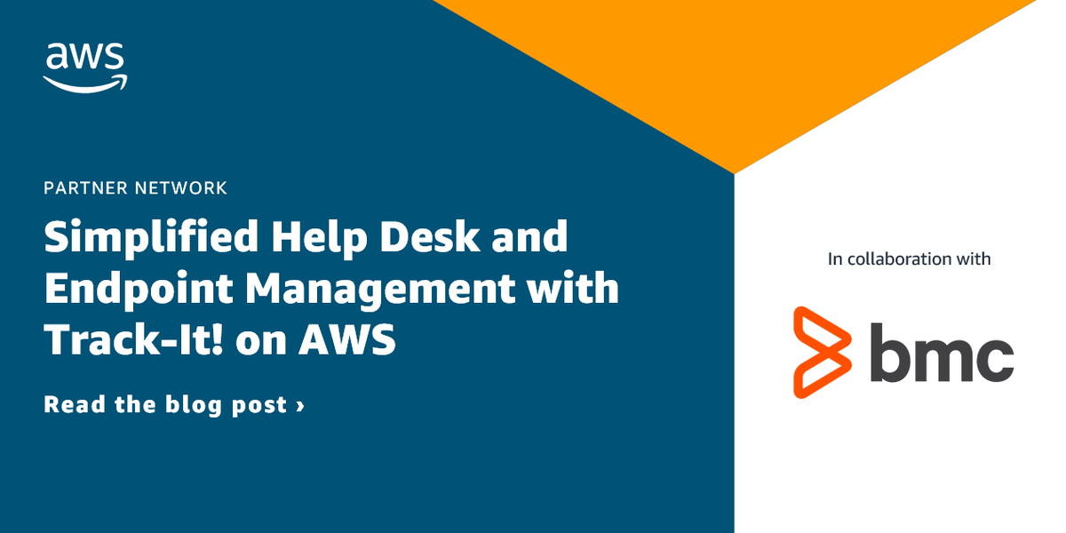 AWS_Partners's tweet photo. Explore @BMCSoftware's Quick Start that simplifies help desk &amp; endpoint management with Track-It! on #AWS: https://t.co/cG8z19ykHv https://t.co/pE8EFuu8CW