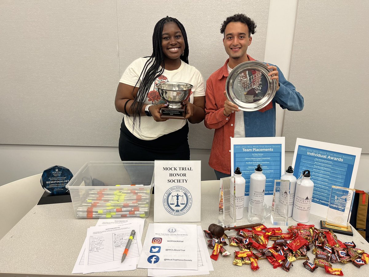 Kevin and Khadijah spreading the word at the Student Orientation Fair! Come down to Claudio Grossman Hall to snag some swag!