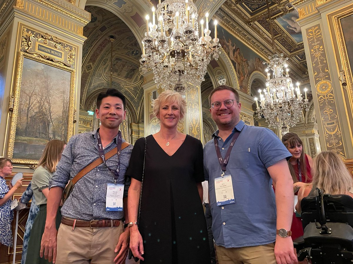 SexgenO's tweet photo. Dr Jens Schneider, coordinator, and Yosuke Suzuki, member of SexGen-OTOS, had a very constructive talk about the network with Samantha Shann, president of the WFOT, at the party of the WFOT Congress 2022 in Paris. Thank you Samantha 🙏🙏🙏 #WFOT2022 #occupationaltherapy https://t.co/maRpxl2quq