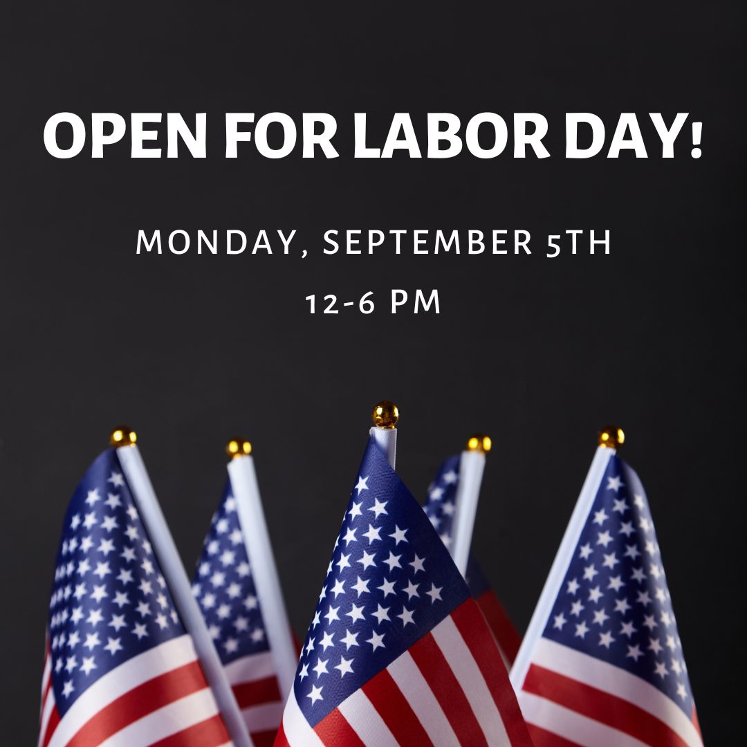 We will be open next week on Labor Day! Come out Monday for special holiday hours from 12-6. We will have Panda Wokking on-site serving delicious Asian fusion food! We hope to see you out here. Check out our calendar for a full view of Labor Day Weekend events and food trucks!