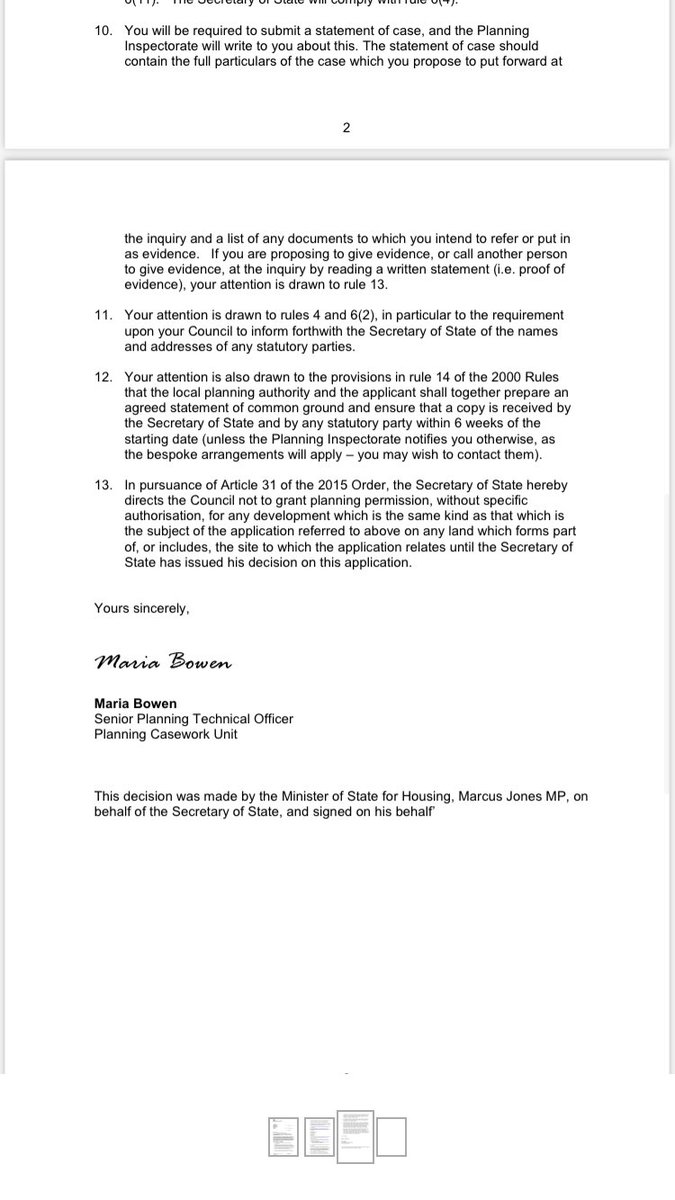 The Secretary of State has called in the application for the B&amp;Q site, Cricklewood. This means the application for 1047 flats will go to public inquiry &amp; the decision to approve made by the Barnet Conservatives may no longer hold. The Secretary of State will decide. 
1/3