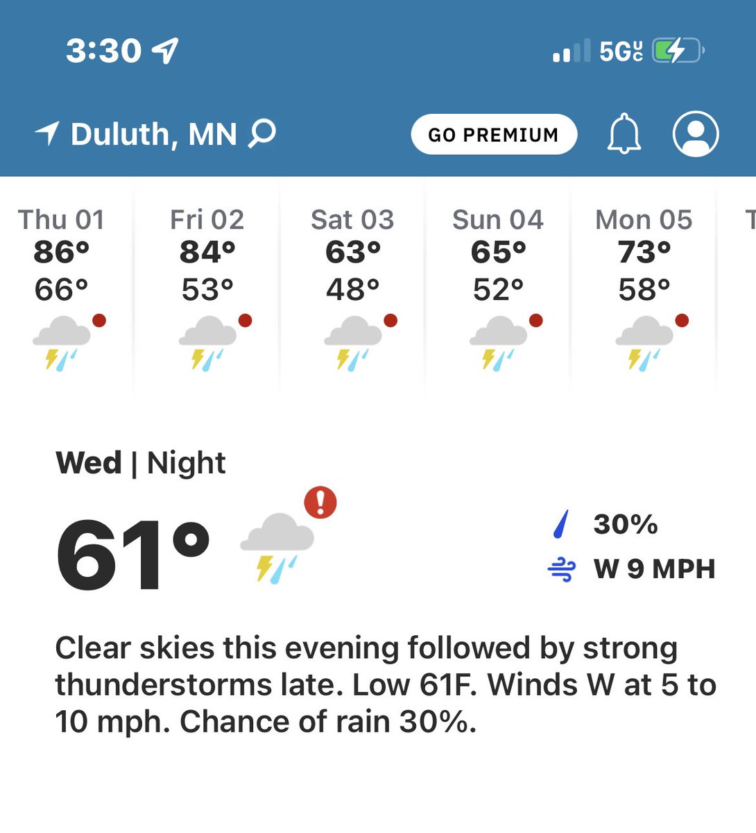 I’m hoping this is an error! Because rain and thunderstorms for a week and a half straight isn’t cool! #Weather #Minnesota #Duluth @weatherchannel @nwas @NWSduluth https://t.co/biG7ThQ8M0