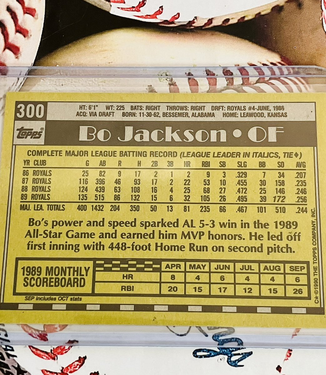 dadnbrother's tweet photo. Time for our first giveaway! Follow,like and retweet. Once we get to 300 followers we will randomly select one to receive this 1990 Topps #300! #bojackson #Topps #Giveaway #sportscards #cardcollection #thehobby #Goodluck https://t.co/1Bn4JqhrJa