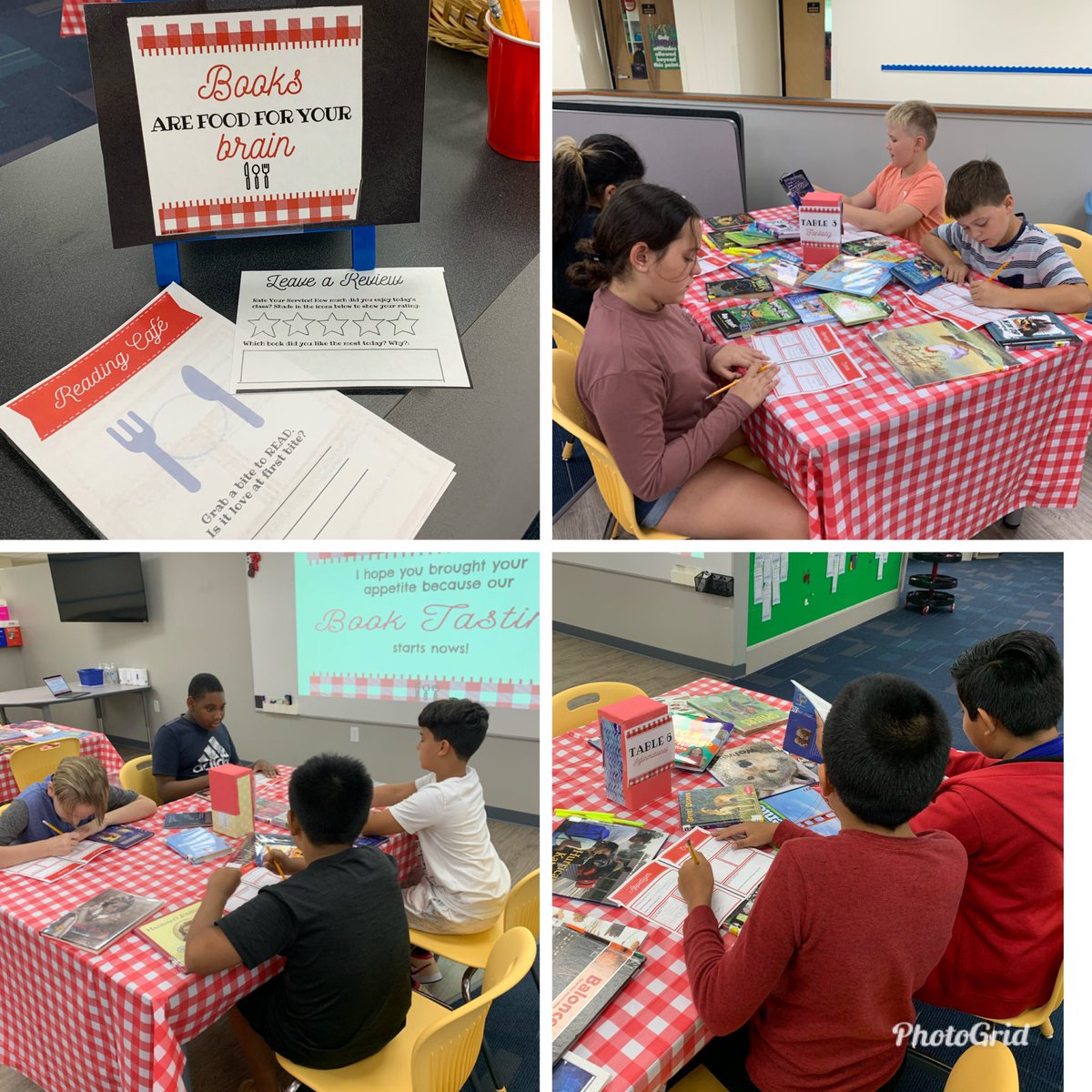 MrsTokarczyk's tweet photo. We were excited to welcome our fifth grader’s to Westview’s reading cafe to get a little “taste” of the books offered in our library. #wdsd7 @WestviewSchool1 https://t.co/TPilJAsVEh