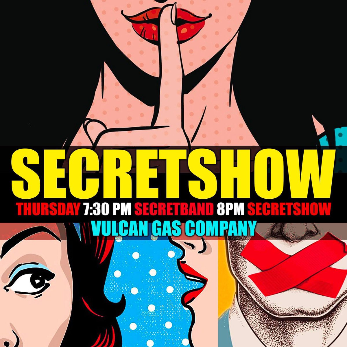 redban's tweet image. SECRETSHOW RETURNS TOMORROW! NONSTOP STANDUP COMEDY! 8PM @vulcanatx (PRESHOW at 7:30 w/ @yonderwizzerd) 

TIX- blcomedy.com/events/deathsq…