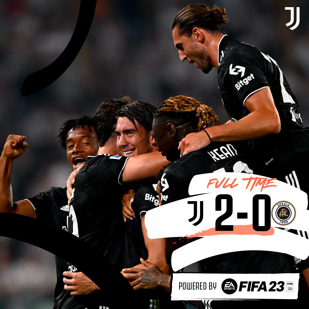 juventusfc's tweet photo. Full time |⌛️|
Torniamo alla vittoria con i goal di Dušan e Arkadiusz ⚪️⚫️ Forza Juve!

💪@EASPORTSFIFA
#JuveSpezia [2-0] https://t.co/FTFQ69wq6U