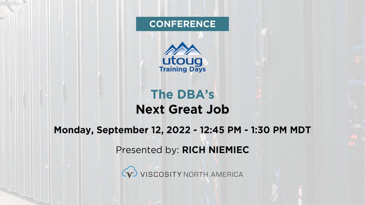 ViscosityNA's tweet photo. Join @RichNiemiec as he discusses the role & integration of AI & Machine Learning & the impact on companies & the DevOps/DBA profiles in his session "The DBA's Next Great Job!"
Sept 12 | 12:45 PM MDT
Register today: https://t.co/7NcluSvi1B
#vna22 #UTOUG #TrainingDays22 #ACED https://t.co/z56c2Cnbm8