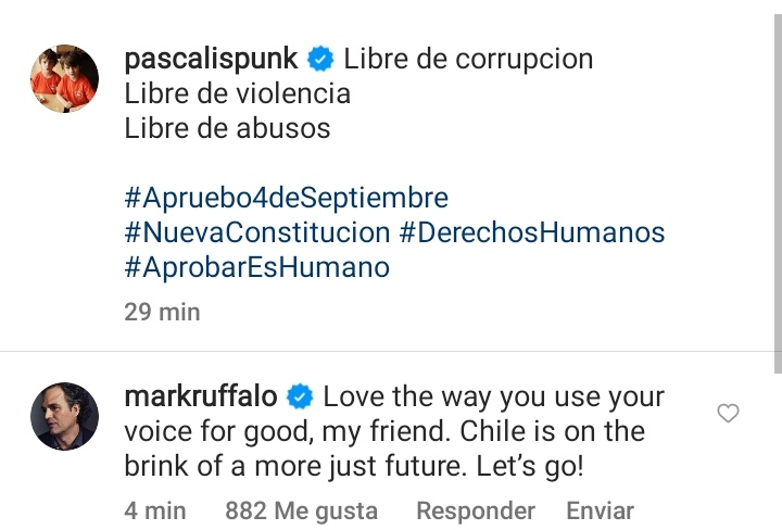 vanfari's tweet photo. Pedro Pascal sube una publicación a favor del apruebo y le responde Mark Ruffalo es que me muero!! https://t.co/OFLXVvLaO7