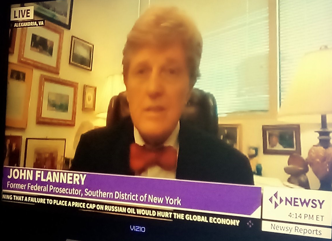 JonFlan's tweet photo. Had a chance on Newsy to talk about where I stood on indicting Trump for compromising state secrets.  I said I would have indicted him - a week ago. https://t.co/90A22FBzgu