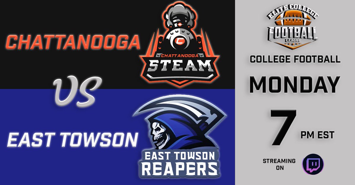 Two great games tonight in the ECFL.  Both games should be action filled, you don't want to miss out. <a href="/ECFL_21/">E.C.F.L.</a> <a href="/ECFL_SailFish/">Palm Beach Sailfish</a> @ECFL_Bullfrogs @EcflSteam <a href="/EtuReapers/">ECFL_Maryland Terps</a>