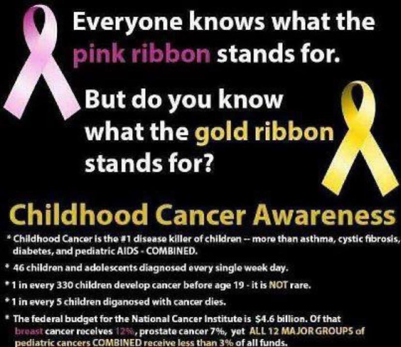 Greensr03's tweet photo. September is childhood cancer awareness month. 🎗💛 https://t.co/cchFSvRdQ9