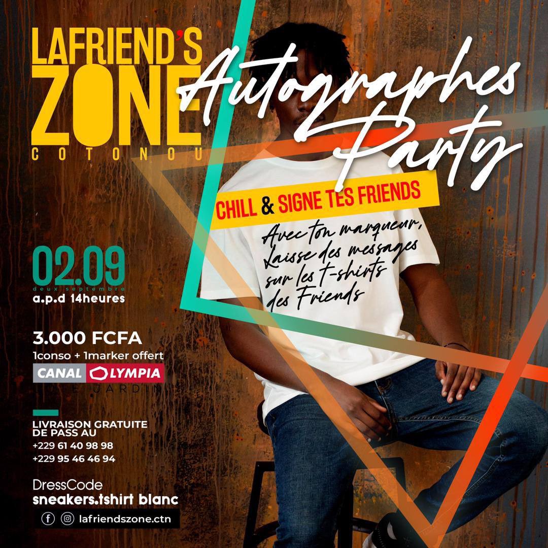 BusinessBenin's tweet photo. Joue, chill &amp; signe tes friends 🔥 

Fais parti des (03) trois gagnants…

Répondez à cette question :
Quelle est l’instrument qu’on utilisera pour écrire sur les t-shirts durant La Friend’s Zone Cotonou ?

👇🏾 👇🏾 👇🏾
1/2 https://t.co/w5XQjqPvZO