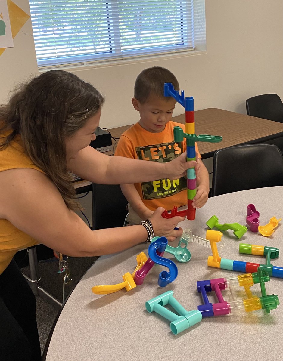 LPFrizzle's tweet photo. The kids are LOVING creating marble runs. Some of the builds I saw today included an entire city! If our four-year-old engineering can be this creative, I can’t wait to teach third and fourth grade in less than two weeks. #ChooseLP #LPSTEMisElementary https://t.co/a0WOtzgiyV