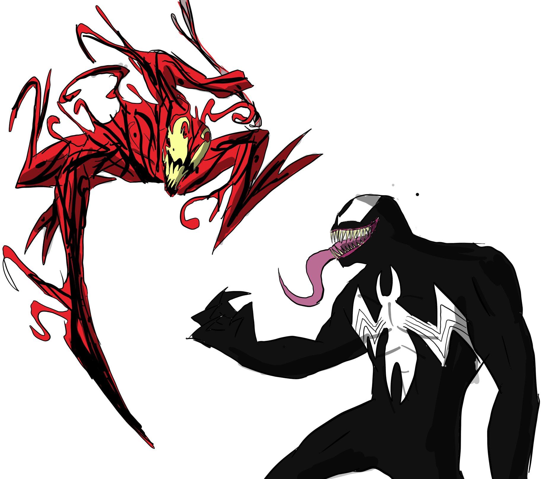AMAZING How to Draw VENOM versus CARNAGE  How to draw venom Easy pictures  to draw Draw